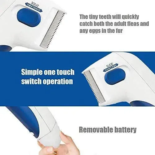 Professional Electric Flea Comb for Dogs, Cat Comb, Pet Comb for Ticks and Flea