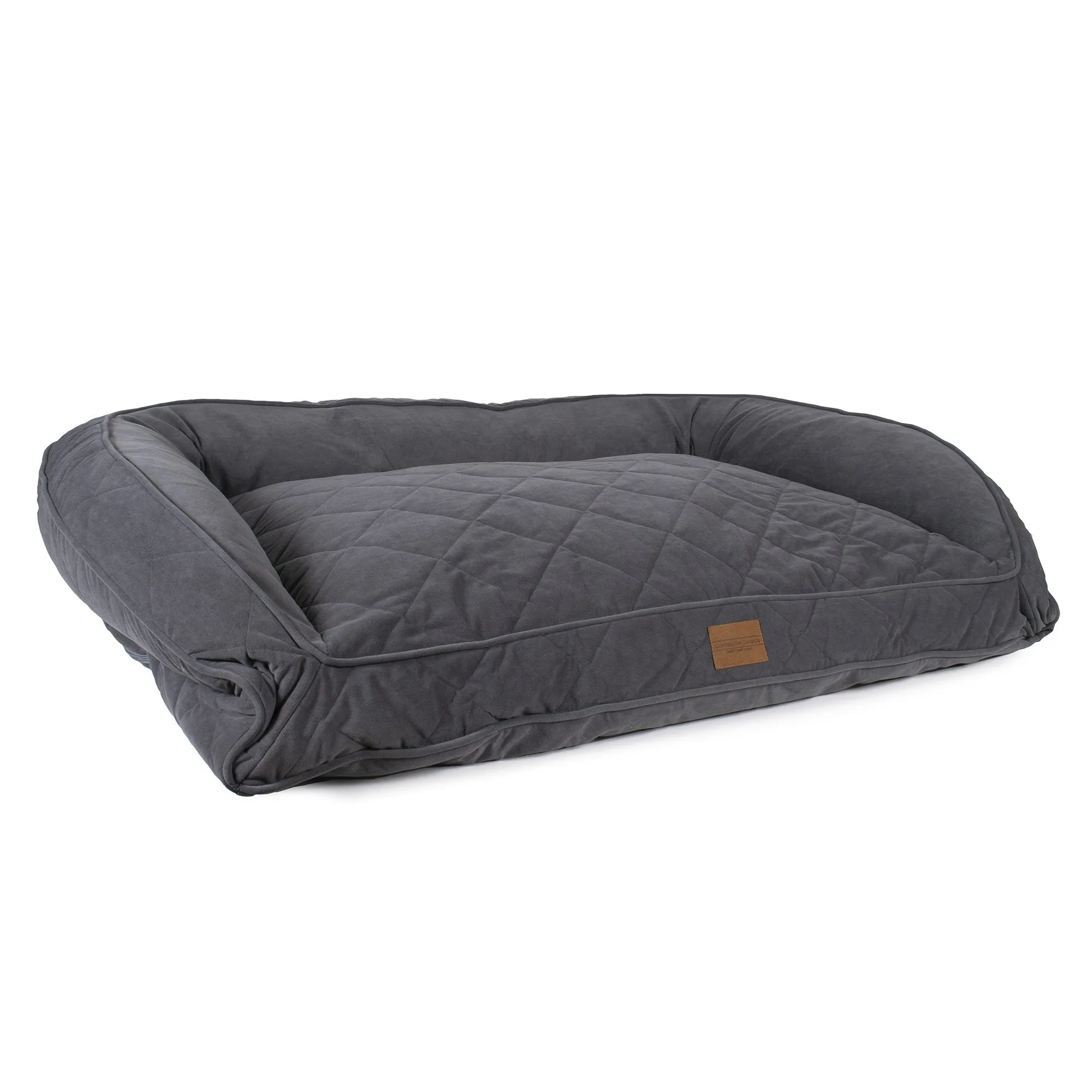 Quilted Microfiber Bolster Bed | Charcoal