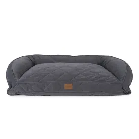 Quilted Microfiber Bolster Bed | Charcoal