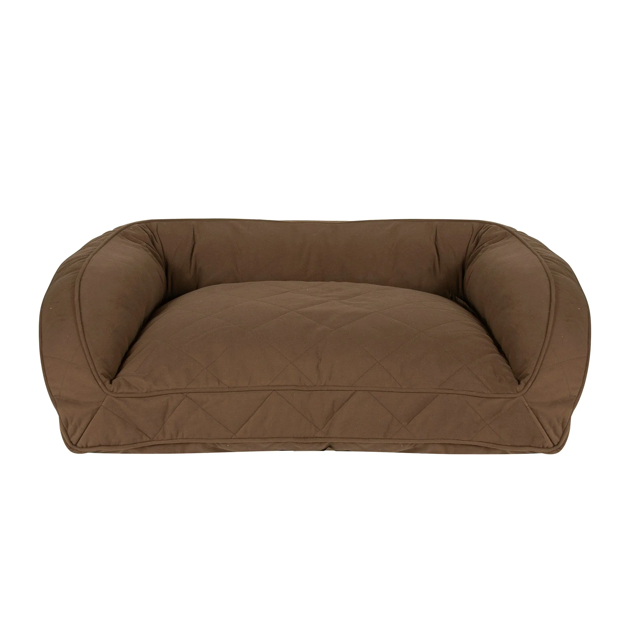 Quilted Microfiber Bolster Bed | Chocolate