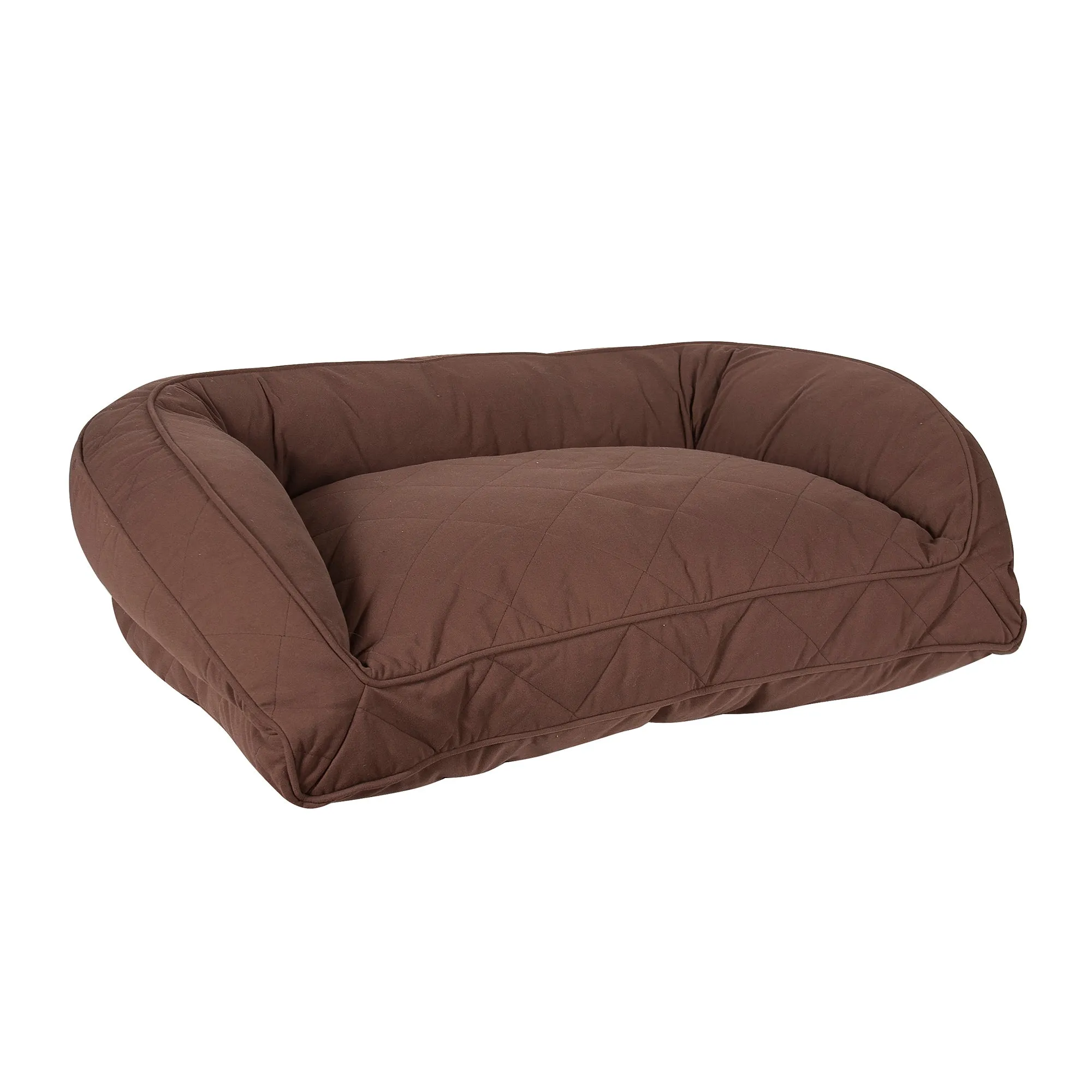 Quilted Microfiber Bolster Bed | Chocolate