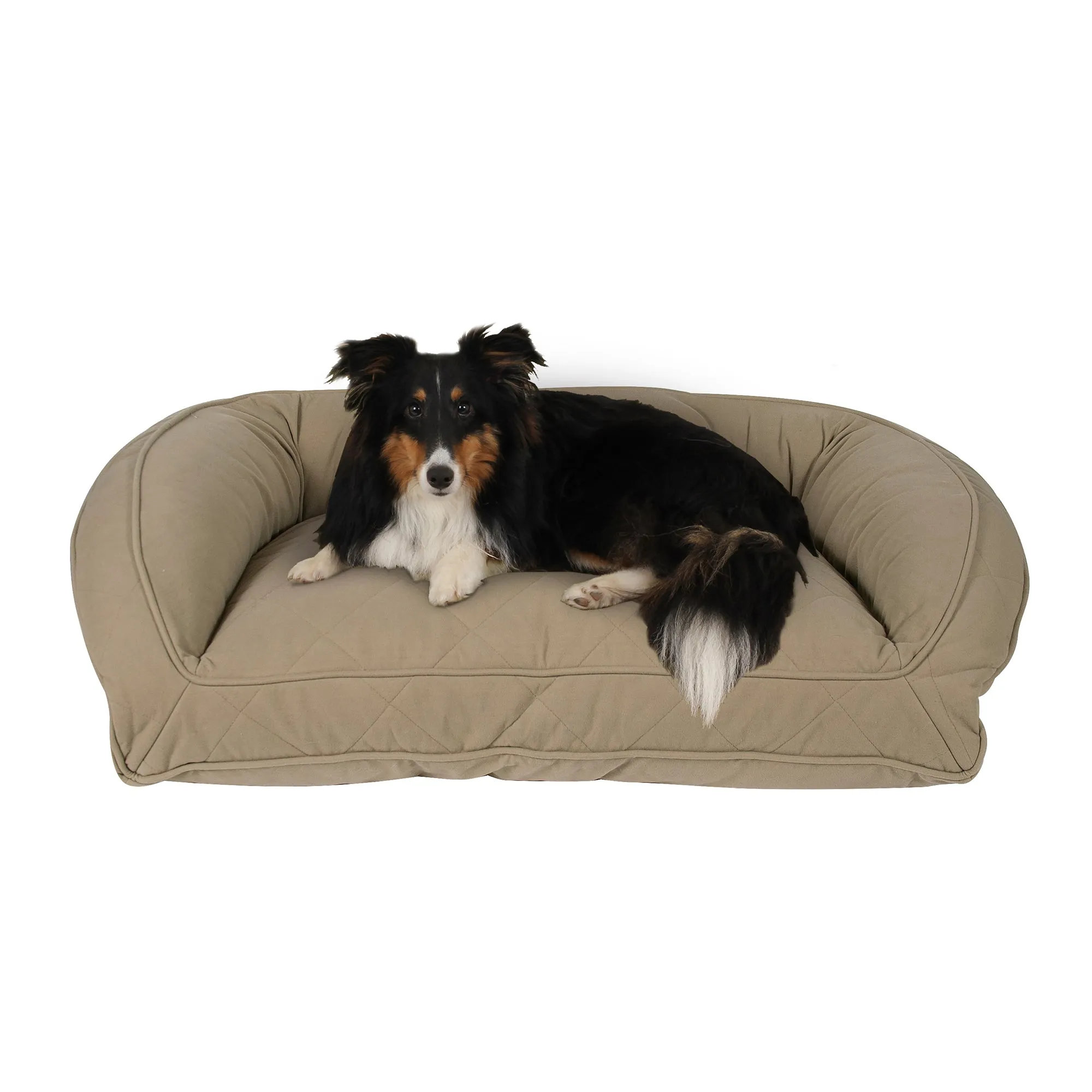 Quilted Microfiber Bolster Bed | Sage