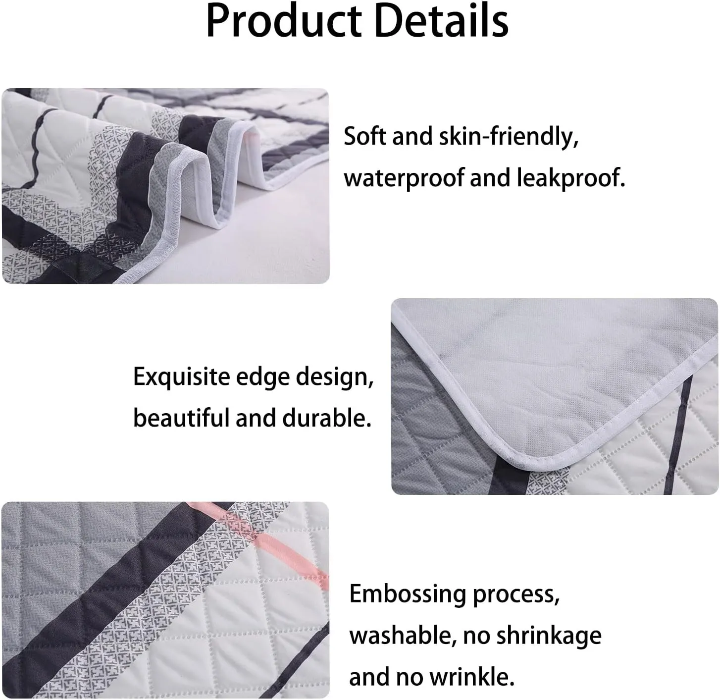Rabbit Cage Liners, Guinea Pig Bedding Pads Bunny Cage mats Waterproof Reusable Washable Small Animals Cage Liner (4Pcs) (Small Size)