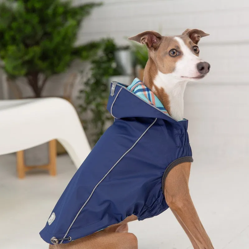 Reversible Elasto-Fit Navy Raincoat for Stylish Dogs