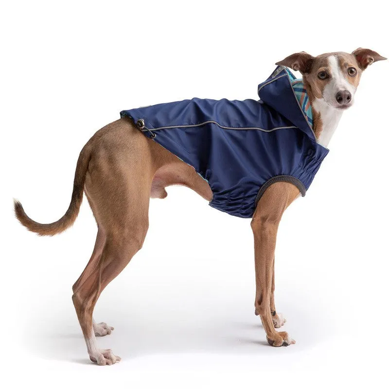 Reversible Elasto-Fit Navy Raincoat for Stylish Dogs