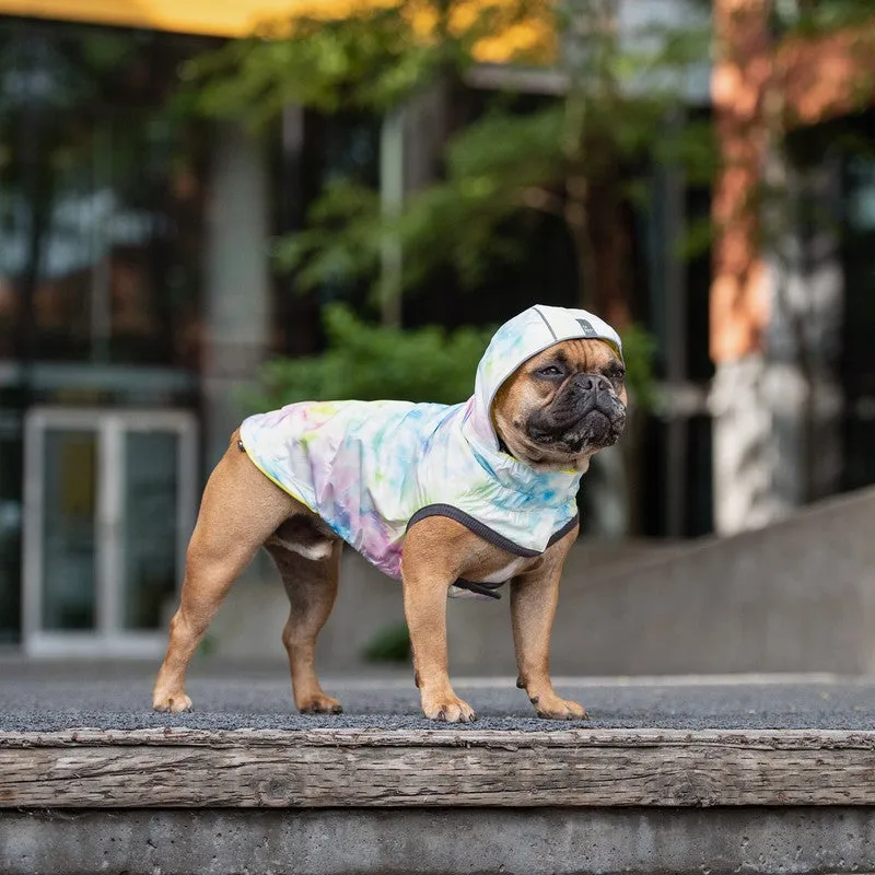 Reversible Neon Aqua & Iridescent Raincoat for Dogs
