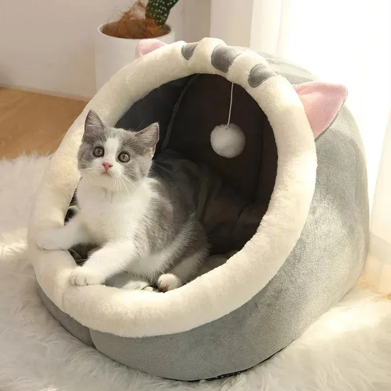 Self-Warming Cat Tent Bed Foldable Washable