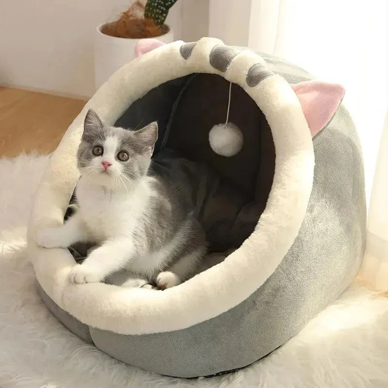 Self-Warming Cat Tent Bed Foldable Washable