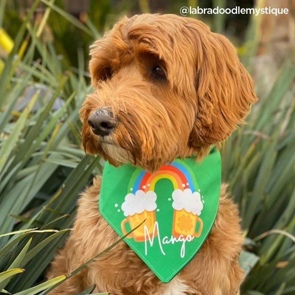 Shamrock Rainbow Beer Dog Bandana