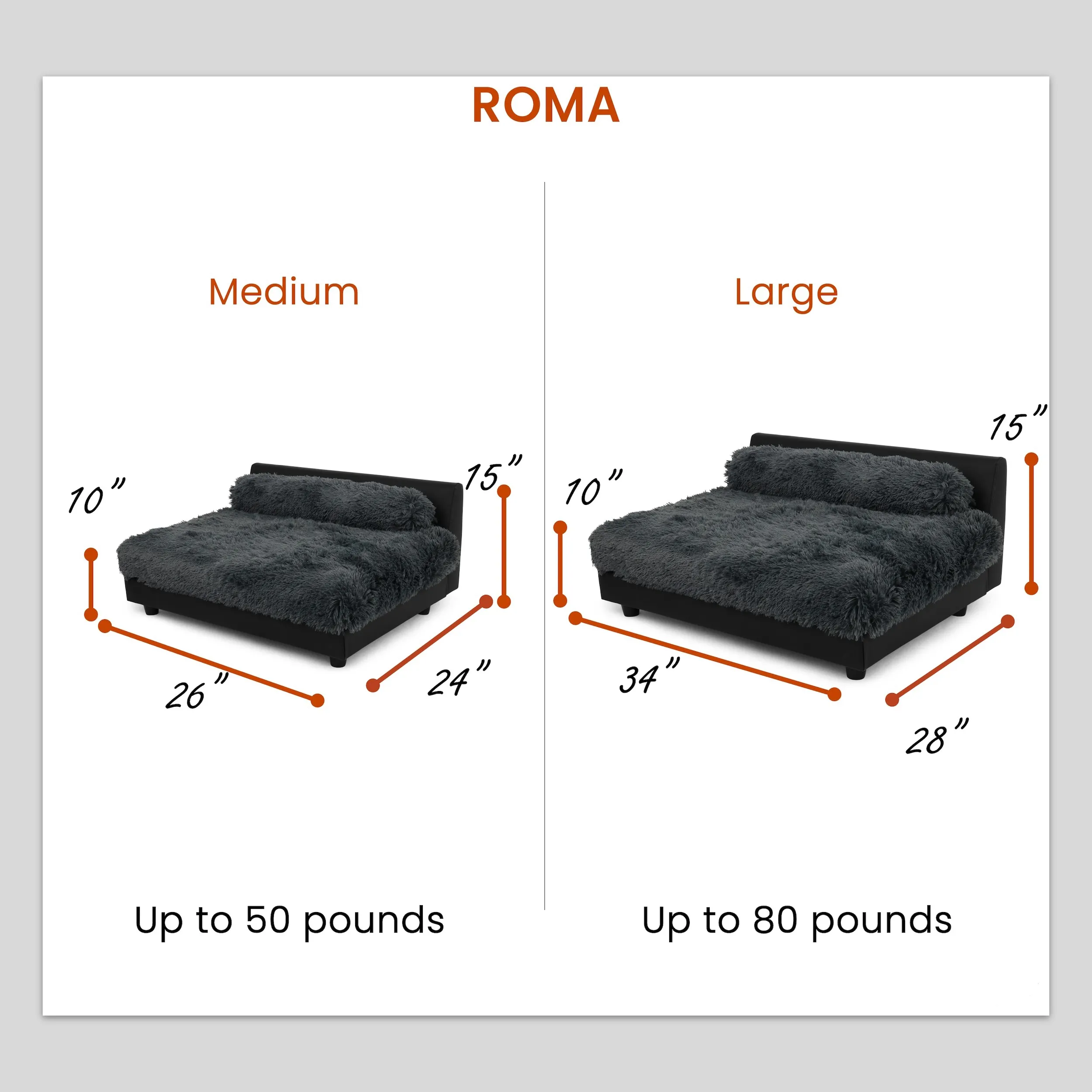 SOHO Raised Bed | Roma Charcoal Gray