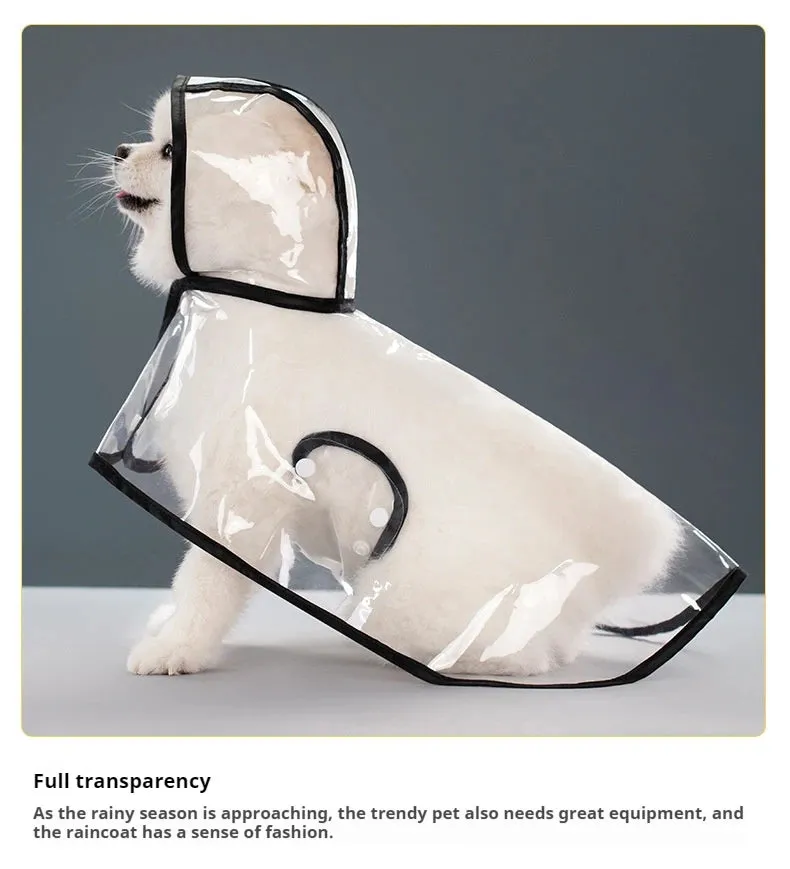 Transparent Raincoat for Dogs - Durable, Windproof, and Waterproof