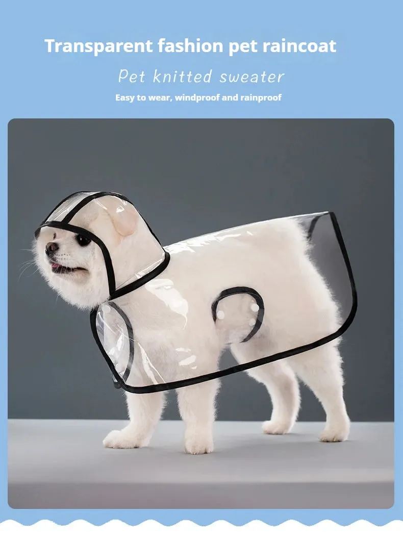 Transparent Raincoat for Dogs - Durable, Windproof, and Waterproof