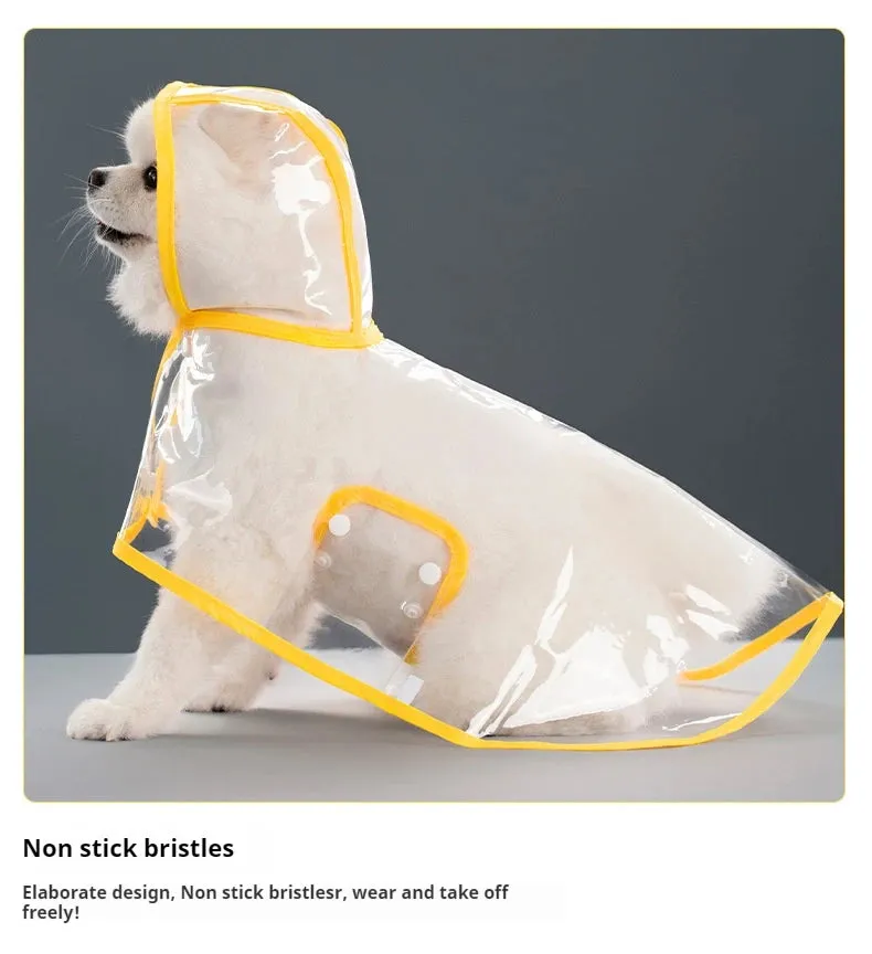 Transparent Raincoat for Dogs - Durable, Windproof, and Waterproof