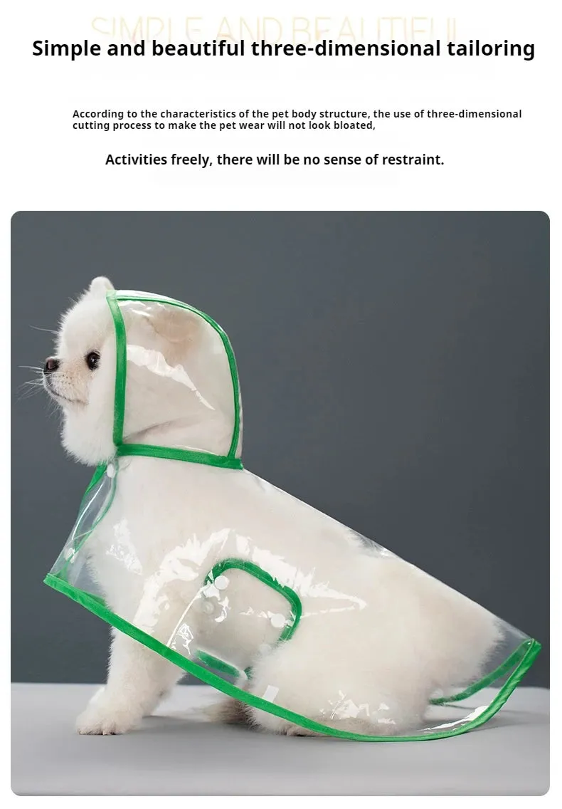 Transparent Raincoat for Dogs - Durable, Windproof, and Waterproof