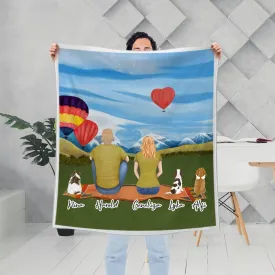 Valentine Day Personalized Pet & Owner Blanket - Custom Printed