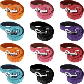 Vicenpal 12 Pcs Double Sided Reflective Dog Leash with Soft Padded Handle, Bulk Nylon Animal Leashes for Medium and Large Dogs Heavy Duty Animal Leash for Walking, Training, 6 Colors(5 ft,Cute Colors)