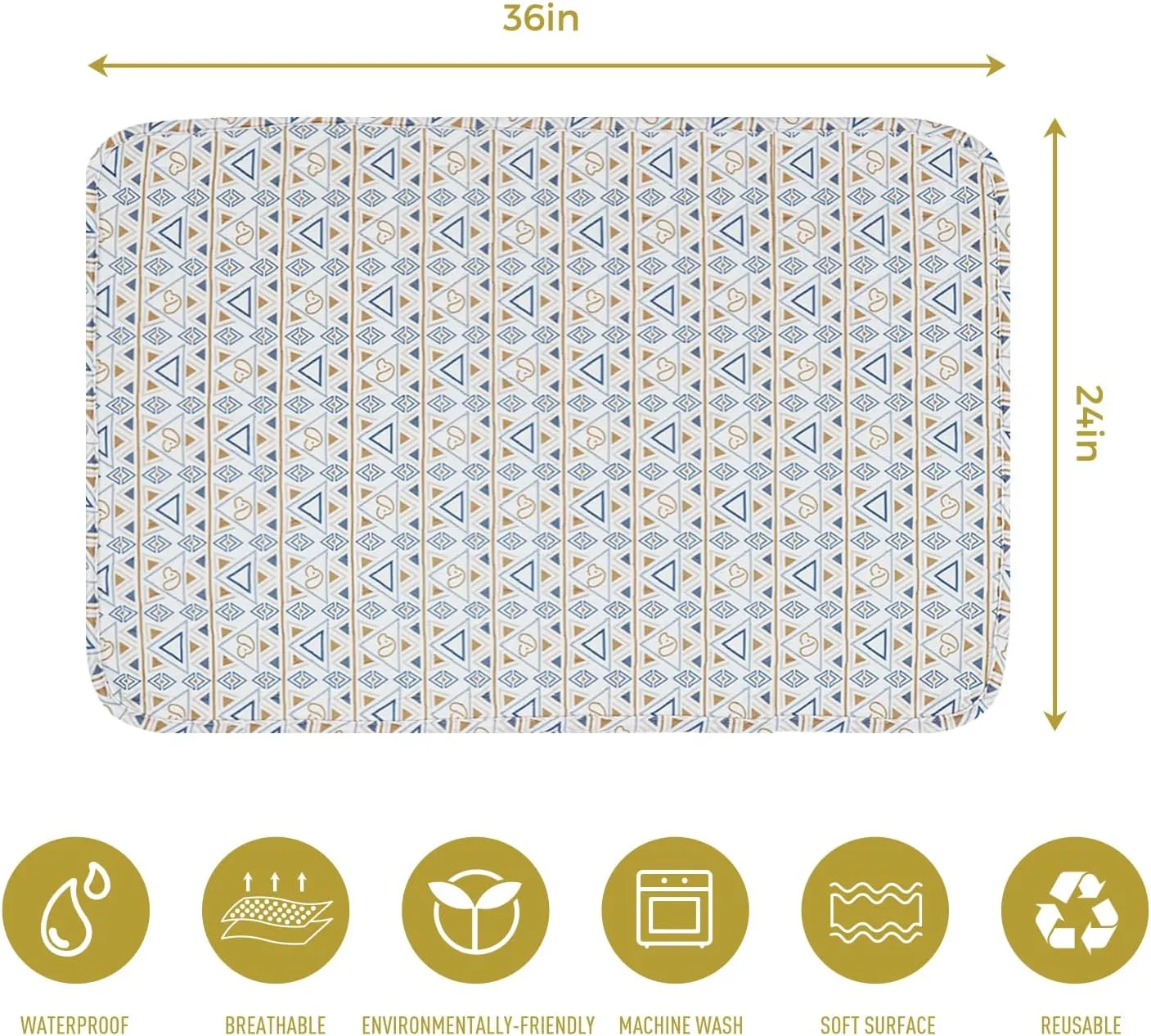Washable Dog Pee Pads, 2-Pack Absorbent Reusable Puppy Pads, Machine Washable, Soft and Non-Slip, Waterproof and Leak-Proof Training Mats, Perfect for Crate, Sofa, Playpen, Bed