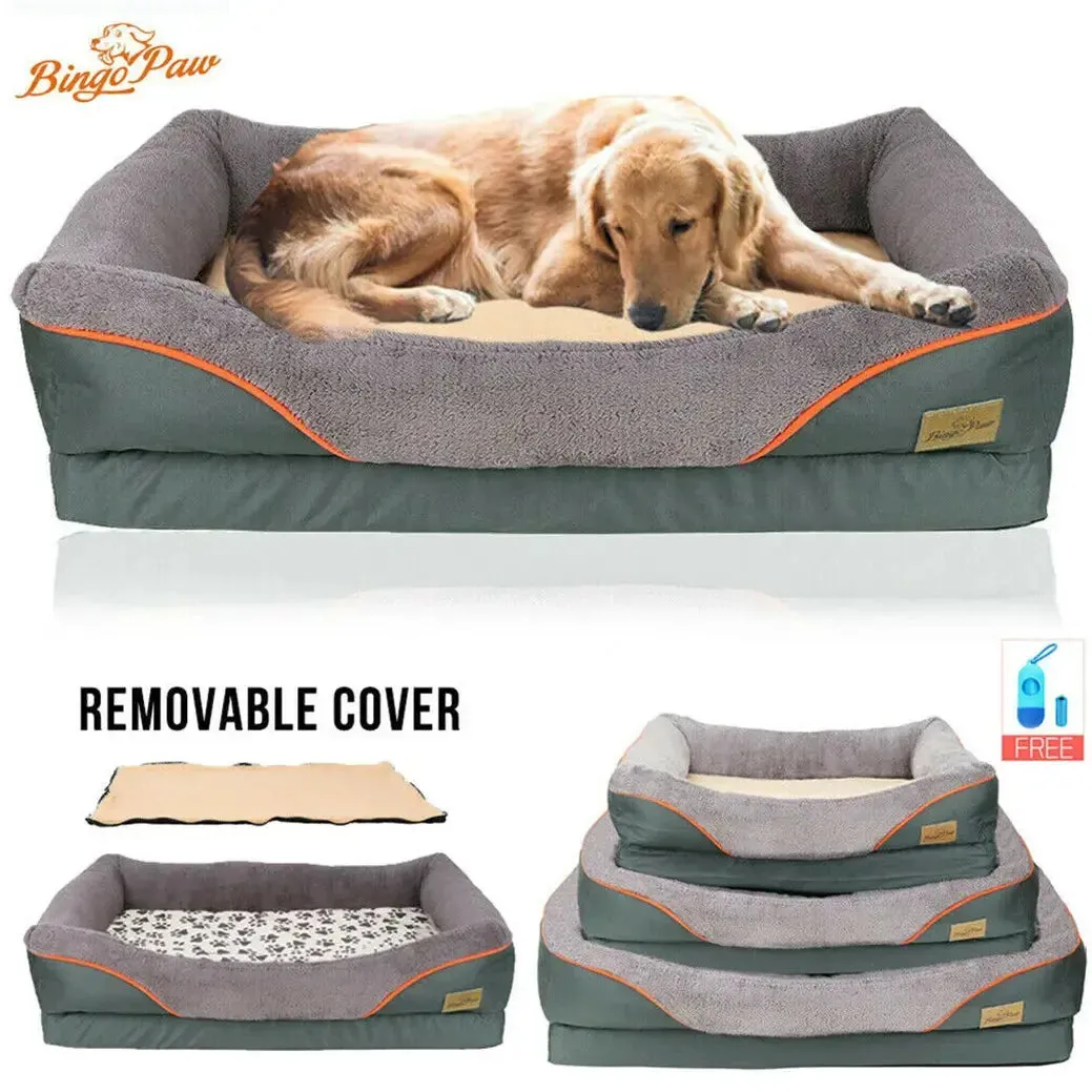 Waterproof Dog Bed Heavy Duty Large Orthopedic Pet Bed Soft Cushion Foam Waterproof Sofa Dog Bed XL