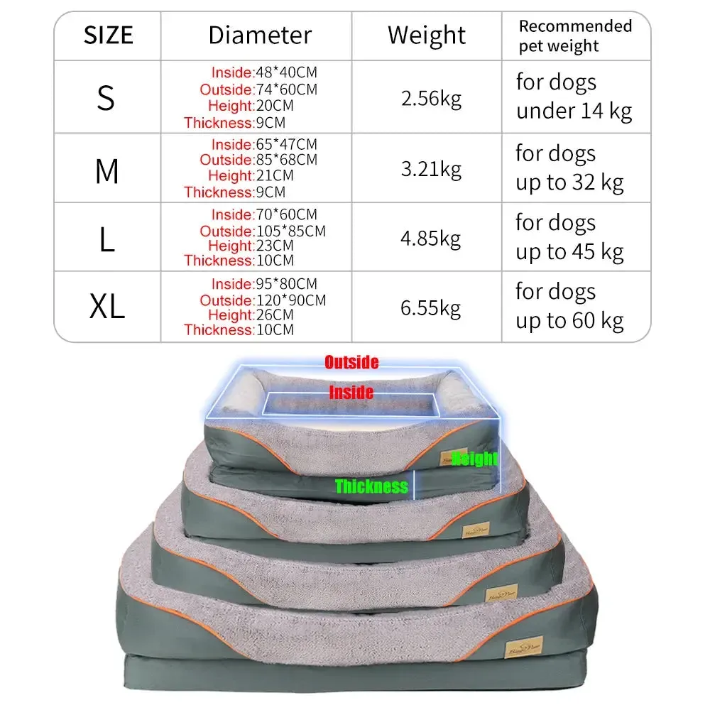 Waterproof Dog Bed Heavy Duty Large Orthopedic Pet Bed Soft Cushion Foam Waterproof Sofa Dog Bed XL