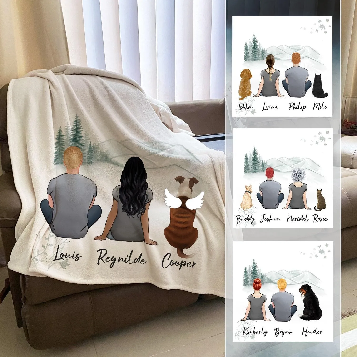 White Mountains Personalized Pet & Owner Blanket