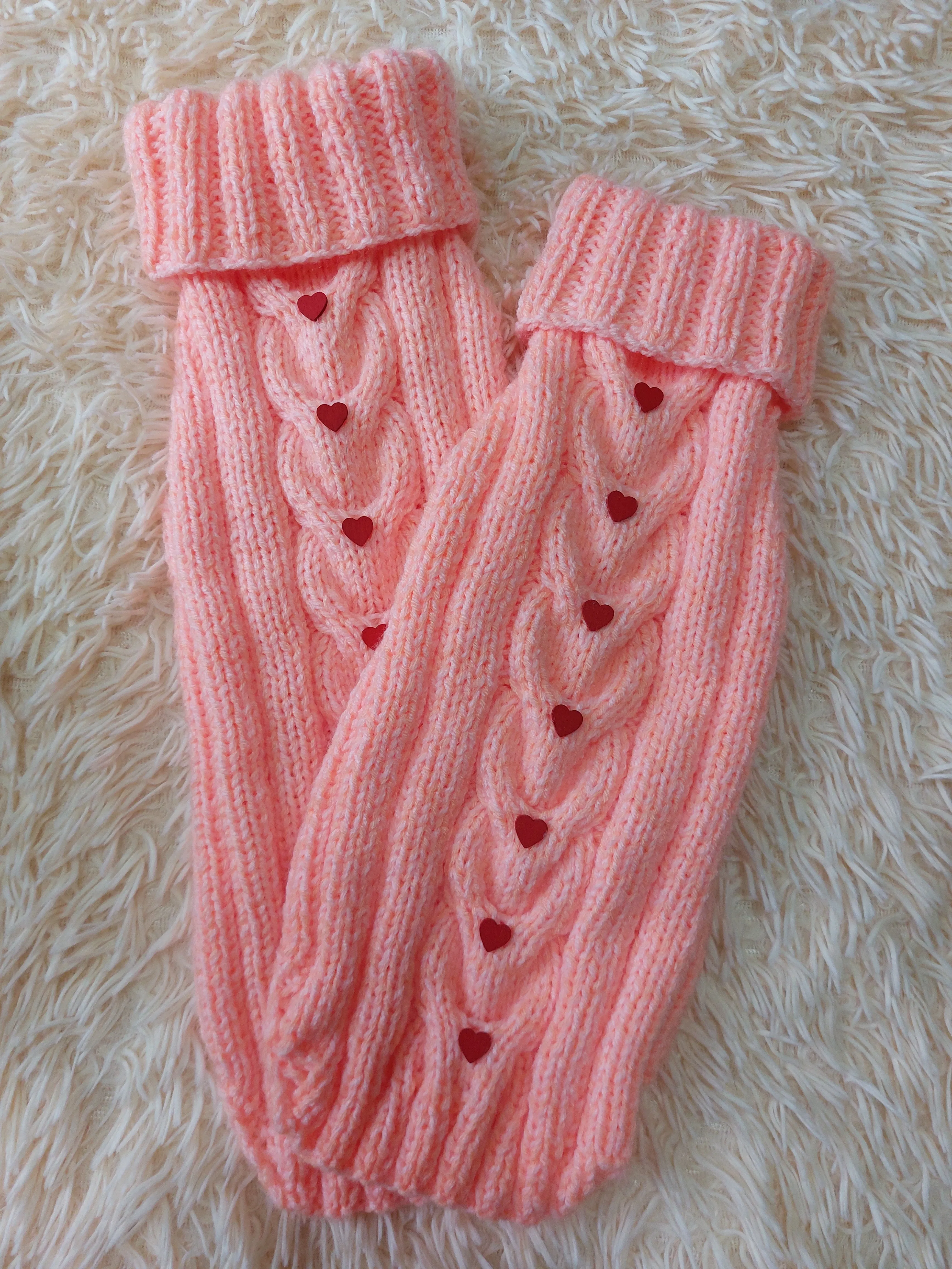 Winter pet clothes sweater with hearts,dog jumper pink with hearts