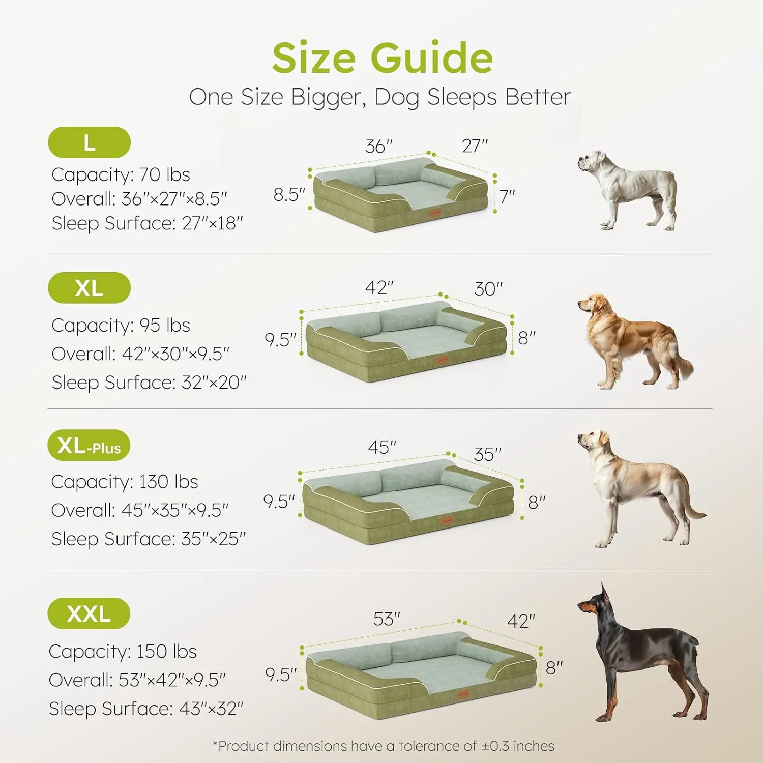 XXL Dog Bed for Extra Large Dogs, Giant Orthopedic Dog Bed with Cooling Gel Memory Foam, Waterproof Pet Bed with Removable Washable Cover, 53" Pet Sofa bed Dutch Velvet with Bone Toy, Dark Green