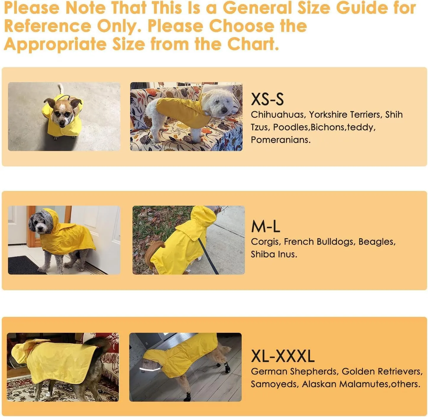 XXXL Yellow Reflective Adjustable Pet Raincoat with Hood - Waterproof Dog Jacket, Adjustable Dog Poncho for Outdoor Protection